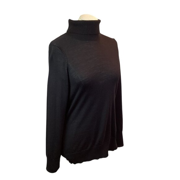 Victor Alfaro Extra Fine Merino Wool Turtleneck Sweater Womens Medium Black - Picture 6 of 9